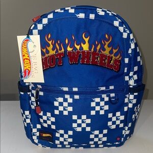 STATE Bags Kane Hot Wheels Check Blue and White Kids Backpack